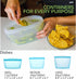 Reusable Silicone Food Storage Bag, Stand Up Zipper Seal Container, Set of 6 Bowls for Meal Prep, Freezer Oven