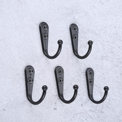 Yetaha 20PCS Wall Mounted Hooks with 40 Screws, Double Holes Towel Robe Hat Coat Hook for Kitchen, Bathroom, Bedroom,