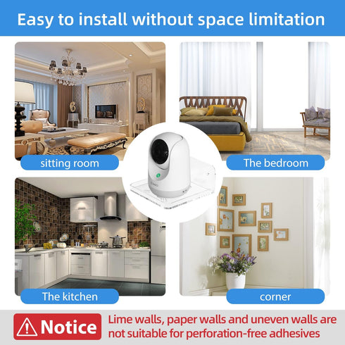 2 Wall Mount Floating Shelves for Pcs Camera Mini Speaker Shelf Baby Monitor - Clear Mini Shelf Flexible Use for Wall