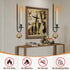 CMTDRE Set 2 Wall Candle Holder of with Flameless Candles Battery Operated and Remote Control, Home Decor Wall Sconces