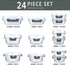 M MCIRCO 24-Piece Glass Food Storage Containers, Upgraded Snap Locking Lids, Airtight Meal Prep Containers Set