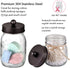 Mason Jar Bathroom Accessories Set (4pcs) - Foaming Soap Dispenser, Toothbrush Holder, Apothecary Storage Jars