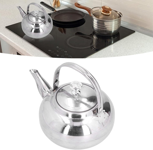 Stainless Steel Teapot, 5.5inch Coffee Pot with Tea Strainer for Home Restaurant