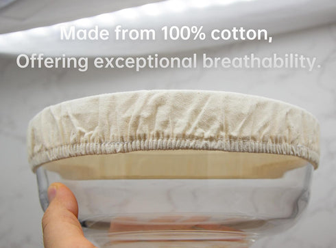 4 Pack sourdough bowl cover, Organic Reusable Cloth bowl cover for proofing, fits 5 -8.5 Diameter bowl and Jar mouth - Unbleached, Perfect for Fermentation Jars (4 Pack - Large) by neglex