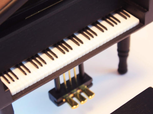 ANGEL MELODY Wooden Grand Piano Music Box Mechanism with Bench and Metal Pedal, Ring Storage Box Wind up You are My