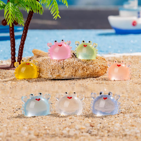 70 Pcs Mini Resin Crab Figurine Bulk Mini Crab Figurine Cake Decorations Cute Miniature Resin Sculpture Ornament Micro