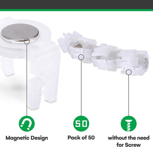 C9 50 Pack (0.7x1.1x0.07) Signs Authority Magnetic Light Clips for Sockets Heavy Duty Outdoor String Light Clips Roof