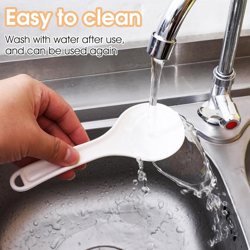 Giantree 2 7.7 Inch Pcs Plastic Rice Paddle, Non-Stick White Rice Spoon Scooper for Cookers