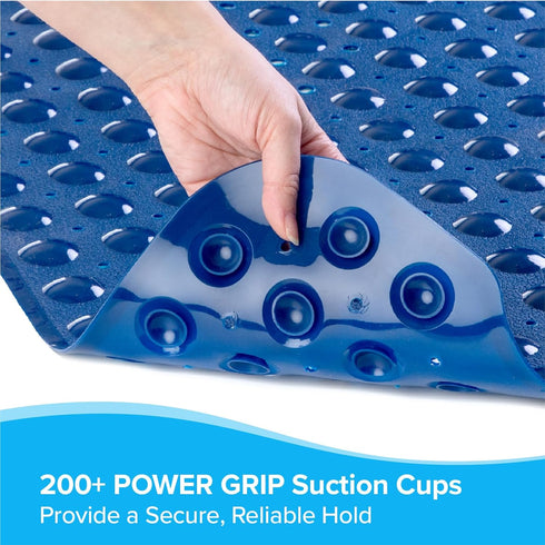 39x16, 30% 200 (1, SlipX Solutions Power Grip Extra Long Bath Tub & Shower Mat Wet Floor Non-Slip for Elderly & Kids