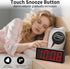 Dimmer, 3-Level 12/24H Snooze, Set KWANWA Digital Alarm Clock with Auto Dual Power (Battery or USB), Large LED Display