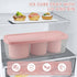 Fu Store Ice Cube Tray for Stanley Cup 30-40 oz Tumbler, 3pcs Silicone Molds with Lid and Bin (Pink, 40 oz)