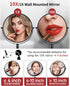 9" 1X/10X 360 Gospire Large Size Wall Mount Magnifying Mirror, Magnification Double-Sided, Swivel Extendable Cosmetic