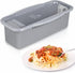 Microwave Pasta Cooker with Strainer Lid, Makes 4 Servings Quickly and Easily, Perfect for Dorm and Kitchen (Gray)