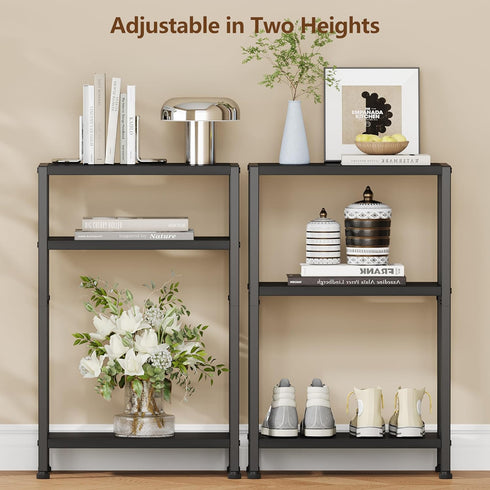 26.4" HET006BK1 Heybly Small Narrow Side Table for Small Space, Thin Bedside Table, Skinny End Table, Slim Sofa Table