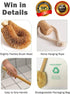 Updated Modern Toilet Bowl Brush, Natural Coconut Fiber Brush Head with Beechwood Handle, Eco-Friendly