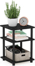 3-Tier Furinno TURN-N-TUBE Side Table, Square Modern End Table, Open Shelves Nightstand, Night Stand, Bedside Table