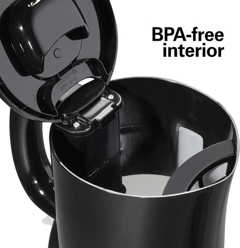 Hamilton Beach 41038 Electric Tea Kettle, Water Boiler & Heater, Cordless Serving, Auto-Shutoff Dry Protection, 1500
