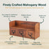 Vintage Farmhouse Wooden Desktop Cabinet, 3 Drawers, Mahogany Wood Organizer for Office Study
