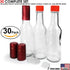 CROSS HOMES 3oz Woozy 30) Hot Sauce Bottles, Empty Clear Glass Bottles with Shrink Capsules, Small Wine Bottle