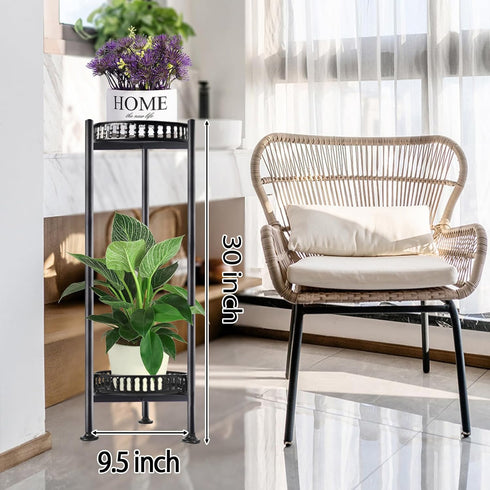 30'' 2 LUBORN Plant Stand Indoor Outdoor, Tall Plant Stands, Tier Metal Planter Stand, Flower Stand Plant Pot Holder
