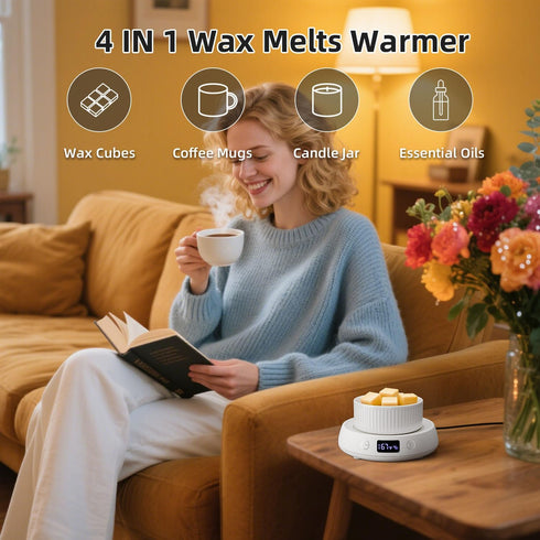 1-9H Coffee Mug Warmer for Desk with Auto Shut Off, Electric Cup Candle Wax Melter Warmer with Timer, Smart Mug Warmer