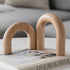 PEAKOLY Wood Arch Decorative Objects - Modern Bookshelf Decor, Coffee Table Sculpture, Floating Shelf Decor Accents