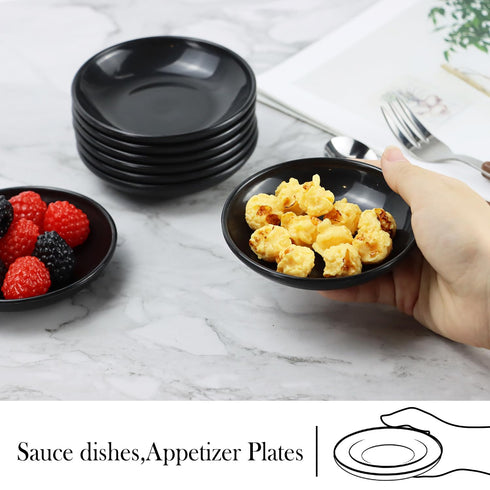PYRMONT Wheat Straw Dipping Bowls, 2 Oz Soy Sauce Dish Set of 8, Mini Appetizer Plates for Condiments