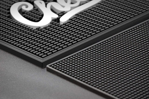 Highball & Chaser Premium Custom Bar Mat 18in x 12in, Durable Stylish Service Mat for Spills, Coffee, Bars,