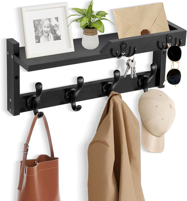 dreampossible Coat Rack Wall Mount with Shelf, Coat Hanger Wall Mount with