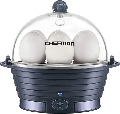 Chefman Electric Egg Cooker Boiler, Rapid Poacher, Makes Up To 6 Hard, Medium or Soft Boiled Eggs, BPA-Free