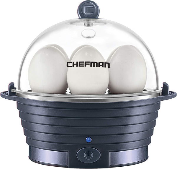 Chefman Electric Egg Cooker Boiler, Rapid Poacher, Makes Up To 6 Hard, Medium or Soft Boiled Eggs, BPA-Free