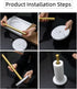 Paper Towel Holder, Standing Roll Holder with Weighted Marble Base for Kitchen or Bathroom Countertop