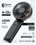 Portable Handheld Fan, 4000mAh, 180 Adjustable, 6 Speed Wind, USB Rechargeable Foldable Personal Fan