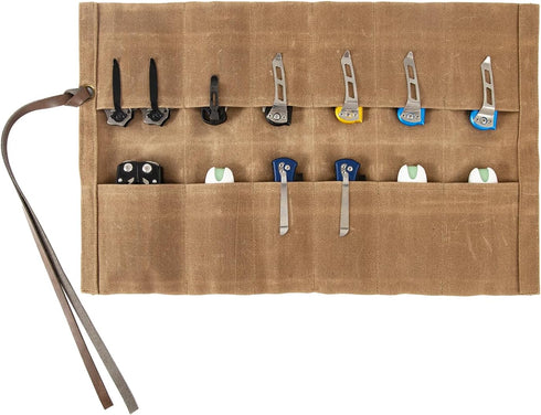 Knife Display Bag with 12 Slots for Pocket Knives, Folding Knife Holder Organizer for Tactical Outdoor