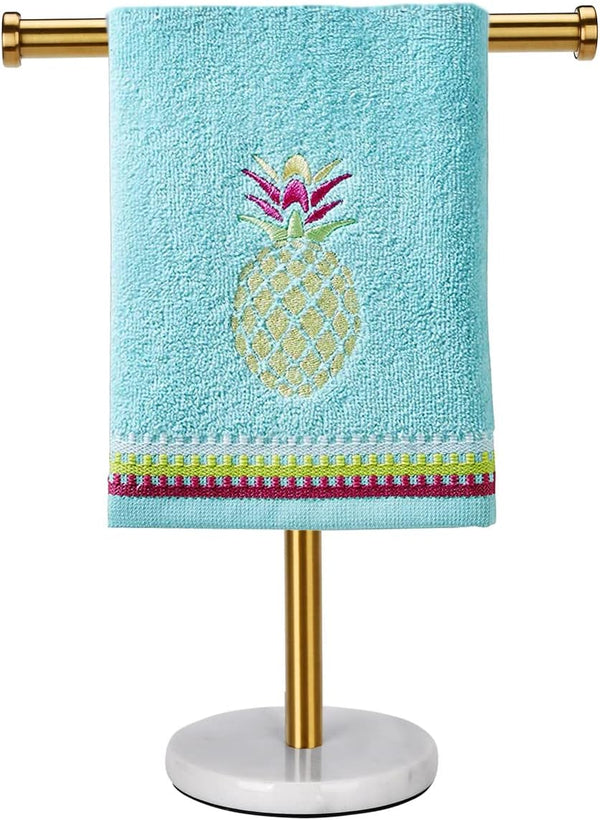 Gold Hand Towel Holder Stand for Countertop, Sturdy Marble Base, Bathroom Towel Rack