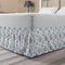 Lunarable Nautical Elastic Bed Skirt, Hand Drawn Compass Anchor Design, King Size, Grey Blue