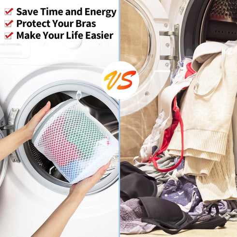 Vivifying Bra Bags for Laundry, 2 Pack Honeycomb Mesh Washing Bags for Lingerie, Delicates, Sock and Baby Clothes