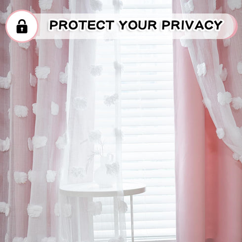 84 Inches W52 L84, 2 MYSKY HOME Pink Curtains for Girls Room Long Nursery Curtains Girl for Kids Room Double Layer