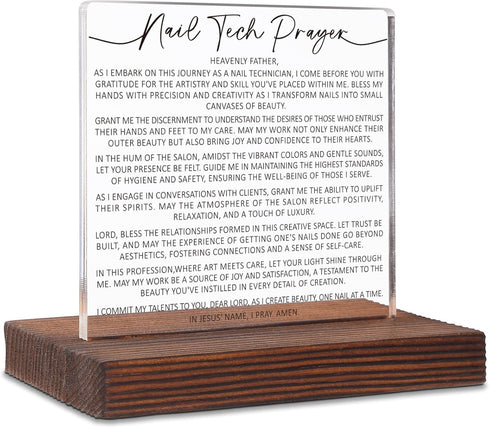 SOSREBEDR Nail Tech Prayer Thank You Gifts, Christian Nail Salon Office deck Cubicle
