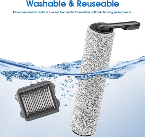 Vylaier S5 S5 2 2 2 Roller Brush Replacement and Vacuum Filter Kit Compatible Only with Tineco Floor ONE / Floor One