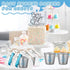 25 Sets 1.5 oz Vesici Baby Shower Favors for Guests Stainless Steel Shot Glasses Cute Bottle Opener Keychains Thank You