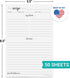 321Done Recipe Paper 5.5x8.5 White, 50-Pack, Made in USA, Blank Recipe Paper to Write in Your Own Recipes, Minimalist Half-Letter Size Refill Pages for Recipe Binder, Recipe Box, Recipe Organizer