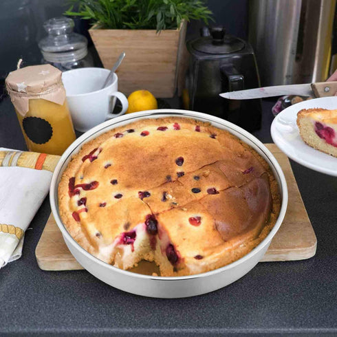 TeamFar 8 Inch Cake Pan Set, 3 Pcs Round Stainless Steel Tier Cake Pans, Healthy Heavy Duty, Easy Clean, Dishwasher Safe