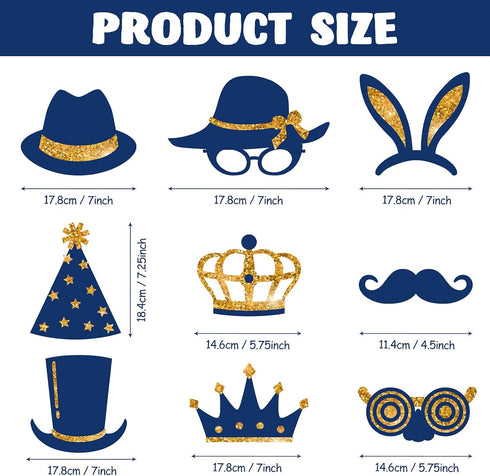 Zonon 24 Pieces Funny Photo Booth Props for Birthday, Graduation, Weddings, Prom, Disco, Mardi Gras Party Supplies,