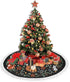 Forest Wreath Christmas Tree Skirt, Gorgeous Edge Tassel Lace for 36" Xmas Ornaments Decoration, Fox Design