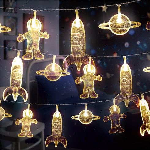 20 LED Children's Room LED String Light Astronaut Spaceship Rocket Pendants Holiday