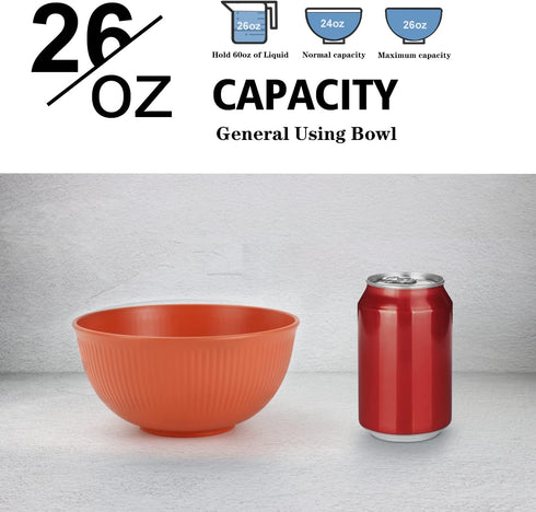 Sets,8 26 OZ,Microwave Wrova Wheat Straw Bowl PCS Unbreakable Cereal Bowl and Dishwasher Safe Bowls,Alternative Plastic