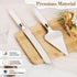 Cake Cutting Set for Wedding, Vintage Wood Knife and Server Set, 2-Piece Pie Cutter, White Dessert Utensils