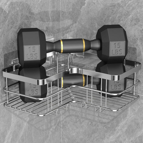 4-Pack Yazoni Corner Shower Caddy, Adhesive Shower Shelves with Soap Holder No Drilling, Rustproof Bathroom Shower