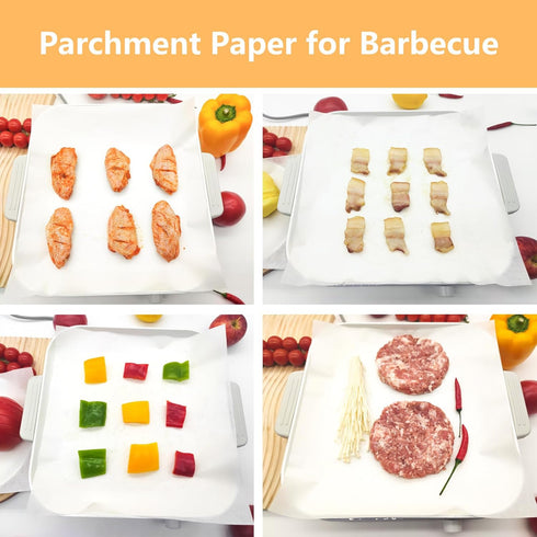 50Pcs 8x8 In Parchment Paper Sheets, White Precut Baking Paper for Cookies, Cooking, Frying, Air Fryer, Grilling Rack,